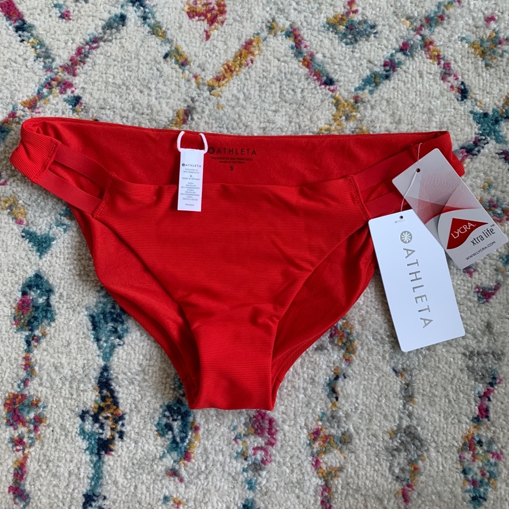 red athleta swim bottoms